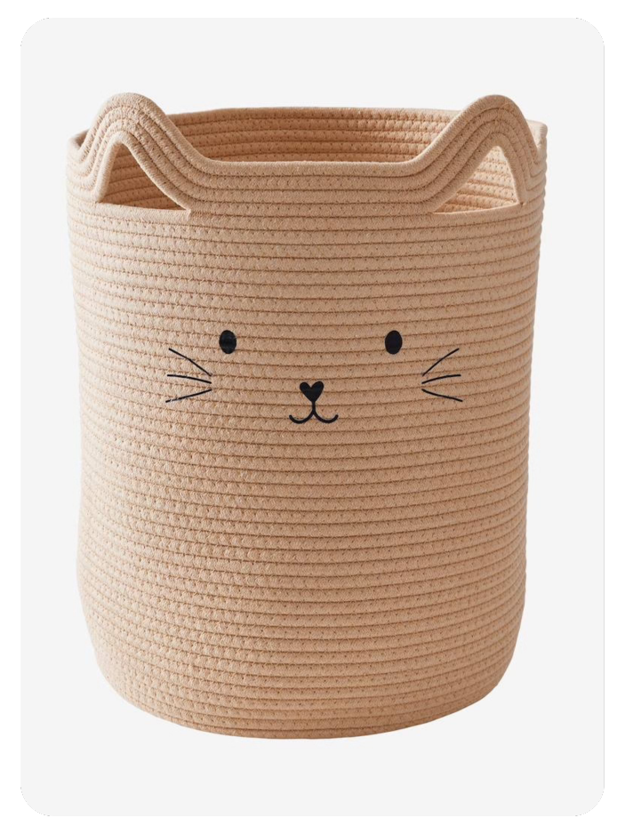 Kinderzimmer Aufbewahrungskorb KATZE - beige